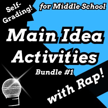 Main Idea and Key Details with Graphic Organizers Middle School Reading Passage