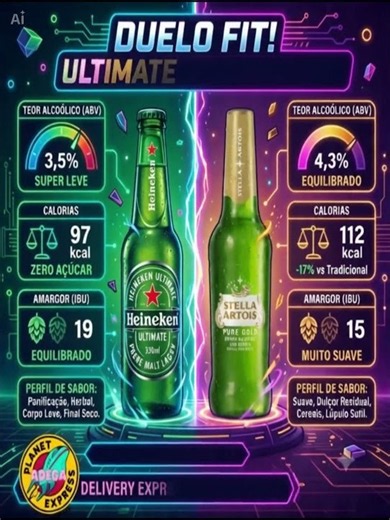 ⚔️ DUELO FIT: Heineken Ultimate vs Stella Pure Gold! Quem vence? 🍻