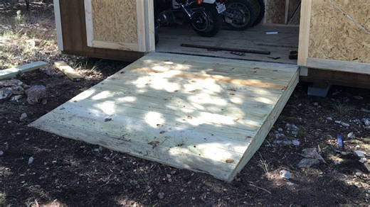 Build shed ramps quickly for easier tool and storage access