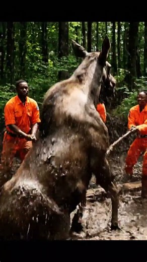 Injured Moose Stuck in Swamp — Intense Wilderness Rescue! 🫎