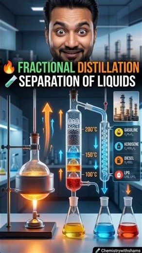 Fractional Distillation Explained in 30 Seconds #FractionalDistillation #ChemistryShorts #Chemistry