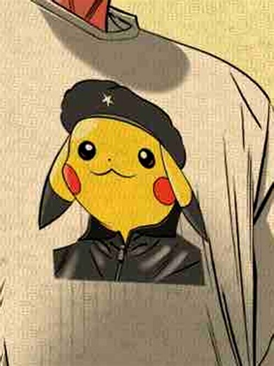 #Pikachu is wearing #CheGuevara clothes on 2D's shirt. #Gorillaz #TheMountain @JoshucaVA @audrey_moments