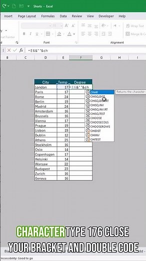 Add Degree Symbol in Excel Temperature Formatting!
