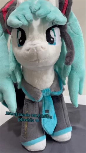 Mel 🐙 Handmade Plushies on Instagram: "Throwback Thursday! With a new MLP Miku coming soon I thought I’d show this cutie girl off again. Miku as a My little Pony plushie I hand made 🩵 This cutie is covered in sparkling embroidery detailing, I love this crossover. . . . . . . #mylittlepony #hatsunemiku #m|pfanart #mikuart #mylittleponyart #miku #mlp"