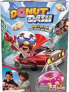 Goliath Donut Dash Game - Race to Pick Up Matching Donuts, Racecar Does Real Donuts On Table Or Hard Floor - Ages 4 and Up, 2-4 Players