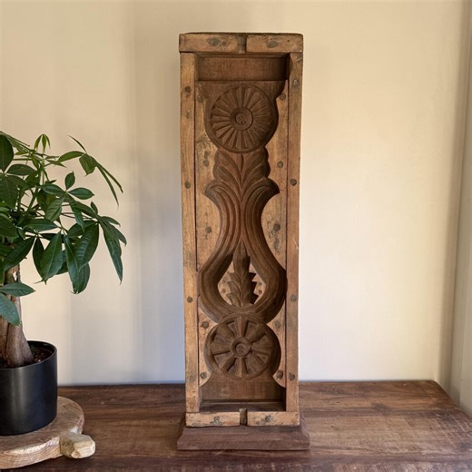 Antique Cement Mold 27" With Stand, Vintage Wooden Concrete Mold, Console Decor - Etsy