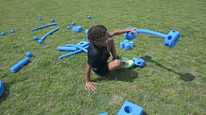 Ready for some FUN in the SUN ☀️ These two energetic builders were! 😄 Fueled by creativity and excitement, decided to turn their day into an epic adventure. Armed with Blue Blocks, imagination and a dash of competitive spirit, they dove headfirst into the task of crafting the ultimate obstacle course! #funinthesun #unplugandplay #imaginationplayground #bigblueblocks #LetsMove #themovementmovement | Imagination Playground