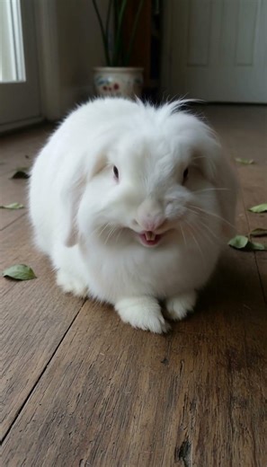 Little Bunny's Big Grin! 😂🐰 Look at those tiny teeth!