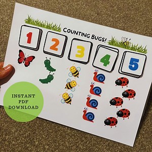 Counting Bugs Activity - Learn to Count - Digital Download - A4 Size - Etsy Canada