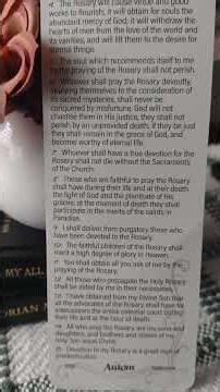 Praying the Rosary - Promises to those who pray the Rosary