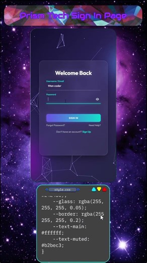 Techy Prism Sign In #coding #css #html #javascript #engineering