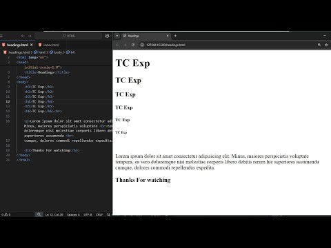 How to use Headings and Paragraphs in HTML || TC Exp