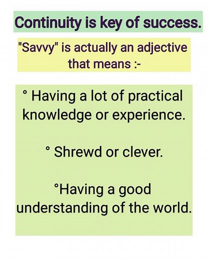 "What Does Savvy Mean?" | learn english #vocabulary #shorts #short