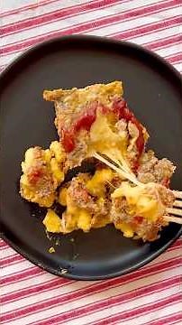 Must-try macaroni and cheese stuffed meatloaf recipe #comfortfood