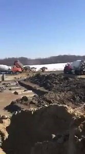 BARN UPDATE A quick view of the barn construction today. They are busy working on the foundation! | Ferme Blondin