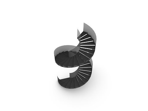 Parametric Spiral Staircase. Rhino. Grasshopper