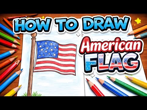 How to Draw American Flag 🇺🇸 | Easy Drawing for Kids