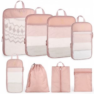 8 Set Expandable Compression Packing Cubes for Travel, See Through Mesh Travel Packing Cubes for Suitcases, Lightweight Compression Suitcases Organizers Bag Set for Travel Essentials for Luggage - Walmart.com