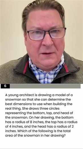 Three circles are stacked to create a perfect snowman. The concept seems simple—but calculating its total area? That requires geometry. KD's VP of Math and Science Innovation Scott Simons walks you through this winter-themed problem step-by-step. Save this video for future reference—geometry problems like this are essential for test success! ☃️ #MathHelp #Geometry #SnowMan