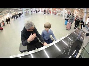 Olivier`s (8 years old) boogie-woogie lesson at St Pancras station with Brendan Kavanagh :)