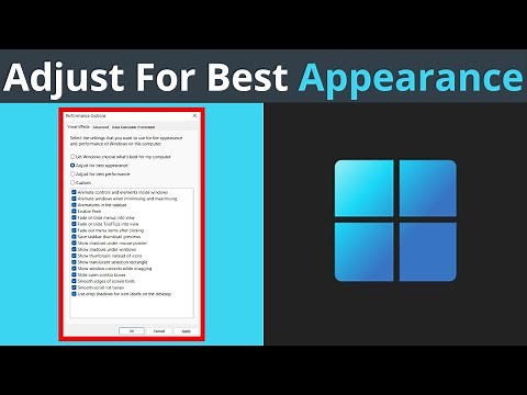 How To Select Visual Effects Settings That Adjust Windows 11 For Best Appearance
