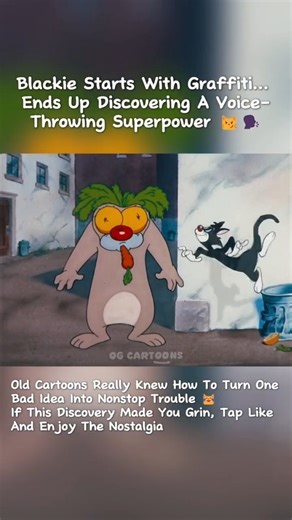 OG Cartoons on Instagram: "A little graffiti, a lot of attitude, and one accidental discovery that changes everything 😼🗣️ Classic cartoons loved turning everyday trouble into clever chaos. If this setup feels familiar, you’re definitely an old-school fan ❤️ #ventriloquistcat #texaverycartoon #classiccartoons #vintageanimation #cartoonnostalgia [ "Ventriloquist Cat" (1950), MGM Cartoons animated short film directed by Tex Avery and produced by Fred Quimby. ] . . . . . [ ventriloquist cat, ventr