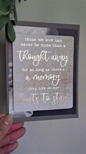 I made this special sympathy card using my Cricut machine and gold vinyl for the lettering. ✨ The Cricut gave me the precision to cut the delicate words, while the gold vinyl adds a warm, gentle shine that makes the message stand out in such a comforting way. Sympathy and Cricut work beautifully together, because when words are hard to find, creating something handmade allows you to share love and support from the heart. By layering the design onto a soft, neutral background, the card becomes no