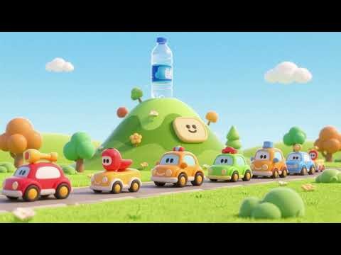 Toy Car Parade Past the Water Bottle Hill | Fun Kids Songs & Nursery Rhymes