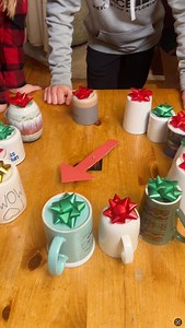 12K views · 773 reactions | Christmas Mug Spin Game ☕️ Kids, mom, and family play Christmas game with mugs, Christmas bows, and prizes. One of the mugs has a super special prize. (for entertainment purposes only) | Little Bros | Facebook