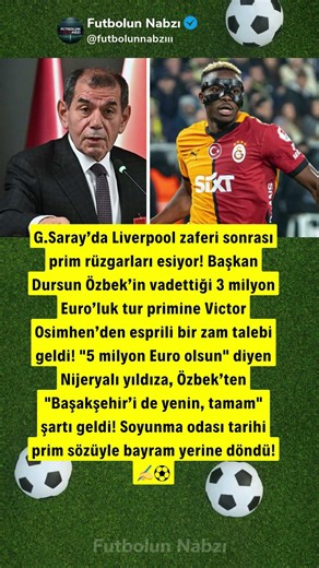ASLAN’DA "OSIMHEN" PAZARLIĞI! DURSUN ÖZBEK’TEN REKOR TUR PRİMİ: "5 MİLYON EURO OLSUN!" 🦁💰🔥