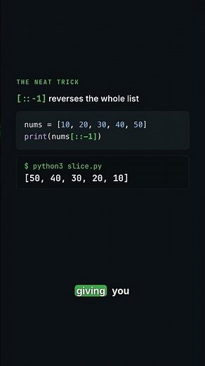 Python list slicing in 60 seconds (start:stop:step)