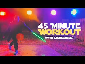 45 Minute FULL BODY Workout (With Saber) | Jedi Training