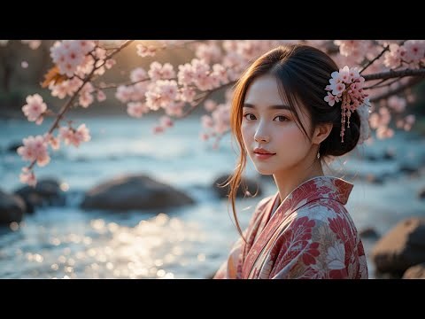 1 Hour Japanese Zen Music for Deep Relaxation | Sakura, Harp & River Sounds