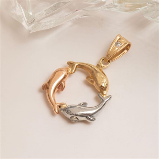 14K Solid Gold Dolphin Cremation Urn Pendant Necklace, Yellow, Rose, White Memorial Ashes Keepsake Jewelry - Etsy