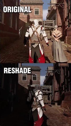 Assassins Creed 3 Remastered. Original vs Reshade Mod #gamingshorts