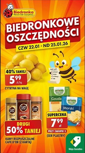 Aktualna gazetka Biedronki ❤️ Biedronkowe oszczędności. Cytryna w promocji 5,99 zł za kilogram!