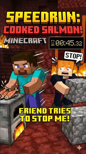 Speedrunning Cooked Salmon While My Friend Hunts Me # speedrun