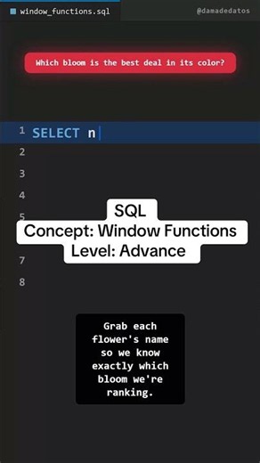 SQL concept ➡️ Wondow Functions ➡️Advance