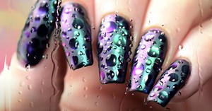 Get Creative By Making These Beautiful Raindrop Multi Chrome Nails