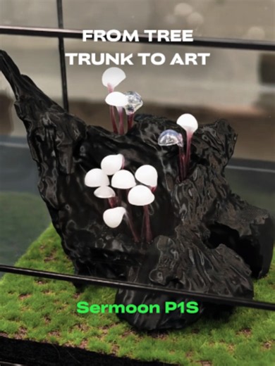 Nature → Scan → Digital → Art 🌿✨ What happens when a 3D scanner meets glass art? An artist used SERMOON P1S to capture the organic shape and surface details of a withered tree trunk, then turned that scan into part of a unique artwork. This is where 3D scanning meets creativity. 🎨 #Creality #3DScanner #3DScanning #SERMOONP1S #GlassArt #DigitalArt #ArtTok #CreativeProcess