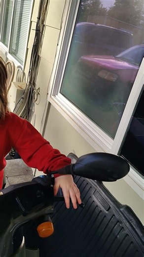 "Casey Jr starting up Dad's moped"