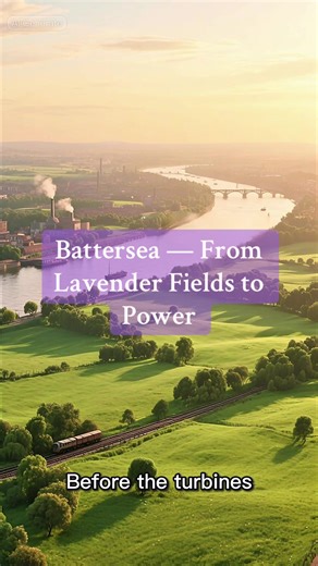 From lavender fields to lightning in the sky — Battersea has always had energy. ⸻ BOX BUMF (≈100 words): Battersea began as a riverside village of orchards and lavender fields, its soil farmed by monks of Westminster Abbey. Barges carried produce to Covent Garden; poets and painters came for the quiet air. Then came the railways, the gasworks, and reformers like John Archer — London’s first Black mayor — turning this parish into a powerhouse of change. In the 1930s, Giles Gilbert Scott’s mighty 