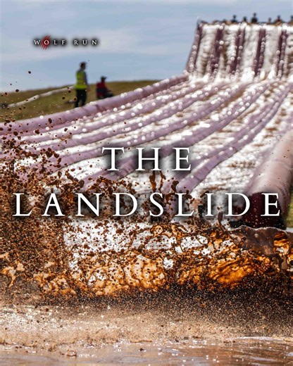 Obstacle Spotlight: Landslide 🐺💦 Fast and furious! Landslide isn’t about strength, it’s pure release. A long climb up, a deep breath… then gravity takes over. Racing mates, creating the biggest splash, cheering from the top and somehow ending up back in the queue for “just one more go”. Speed, laughs, and shared memories. That’s Landslide. #TheWolfRun #RunWild #Landslide | The WOLF RUN