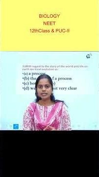 Evolution | Unit-06 | K-CET | Class 12 & PUC II | Poornima Ma'am | Biology | Global Academy | NEET