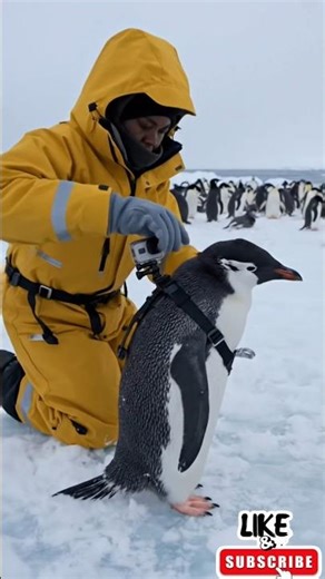 Penguin POV: Back Cam Crossing Ice Fields of Antarctica | Metallic Object Buried in Ice#🩵🩵🩵#shorts