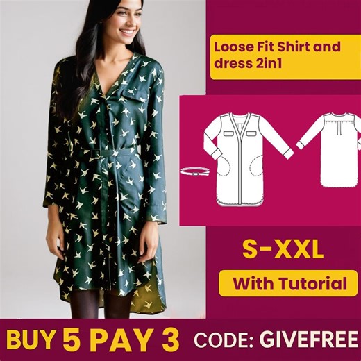 Blouse Sewing Pattern | Women's DIY Tunic, Top & Shirt (PDF Pattern) - Etsy