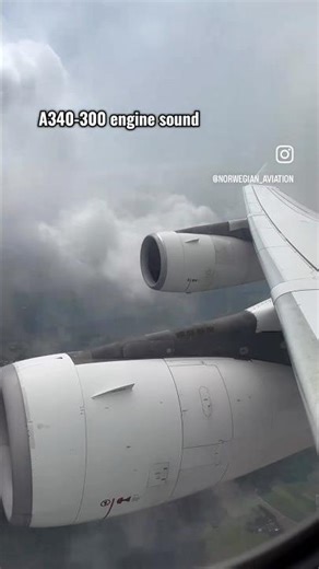 Airbus A340-300 engine sound || IG: NorwegianAviation