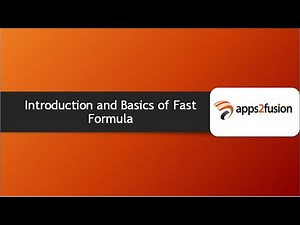 Introduction and Basics of Fast Formula