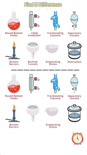 Organic Chemistry Lab Equipment || Chemistry || Find 3 Difference
