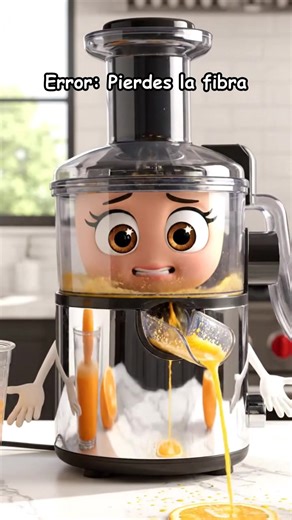 ❌ No uses el extractor de jugos !! 🍊 #JugosSaludables #Nutrición ¿Sabías que al exprimir una fruta pierdes casi toda su fibra? 🍊 Usar un extractor separa el jugo de la pulpa, donde están los nutrientes y la fibra que te ayudan a sentirte satisfecho. ¡La licuadora es tu mejor aliada para bebidas completas! 🍳 Personajes del video: - Extractor de Jugos: Muestra cómo se desperdicia la pulpa. - Pulpa de Naranja: Sufre al ser desechada con toda su fibra. - Licuadora: Ofrece la solución para un jugo